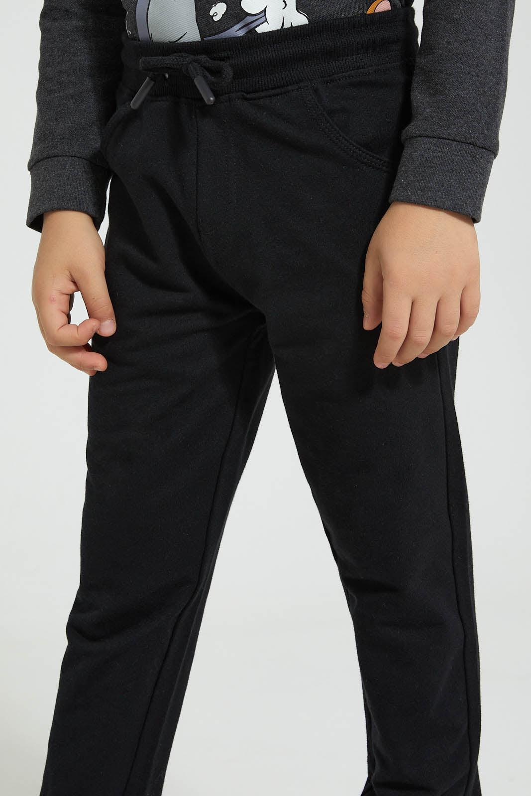 Redtag-Black-Stretch-Terry-Pant-Chinos-Boys-2 to 8 Years