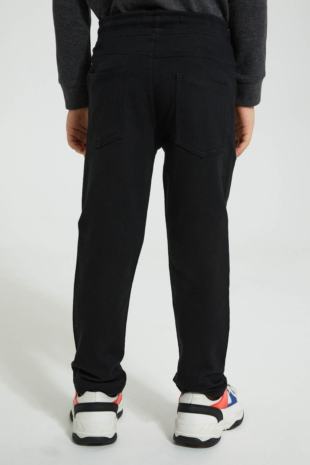 Redtag-Black-Stretch-Terry-Pant-Chinos-Boys-2 to 8 Years