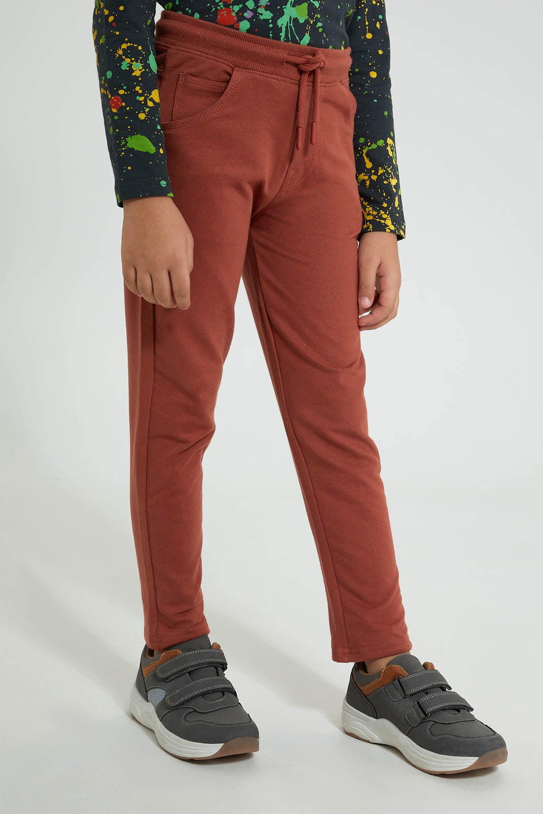 Redtag-Rust-Stretch-Terry-Pant-Chinos-Boys-2 to 8 Years