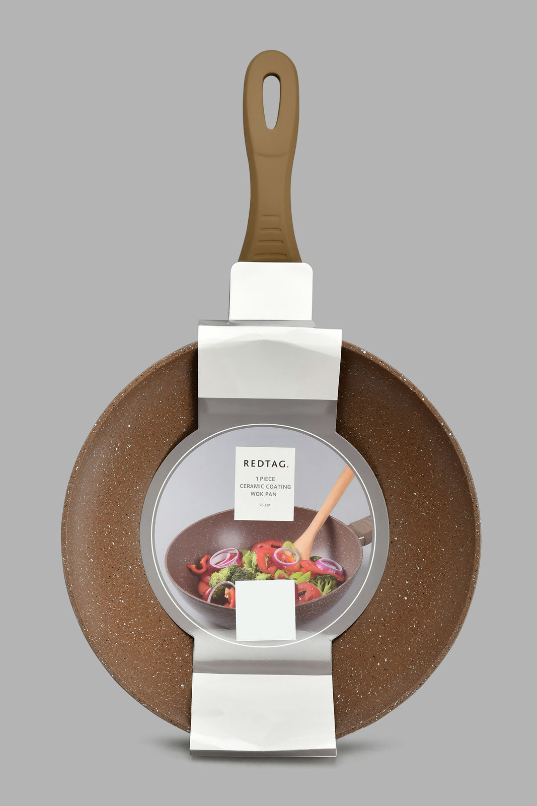 Redtag-Brown-Ceramic-Coating-Wok-Pan-Colour:Brown,-Filter:Home-Dining,-HMW-DIN-Pots-And-Pans,-New-In,-New-In-HMW-DIN,-Non-Sale,-Section:Homewares,-W21B-Home-Dining-