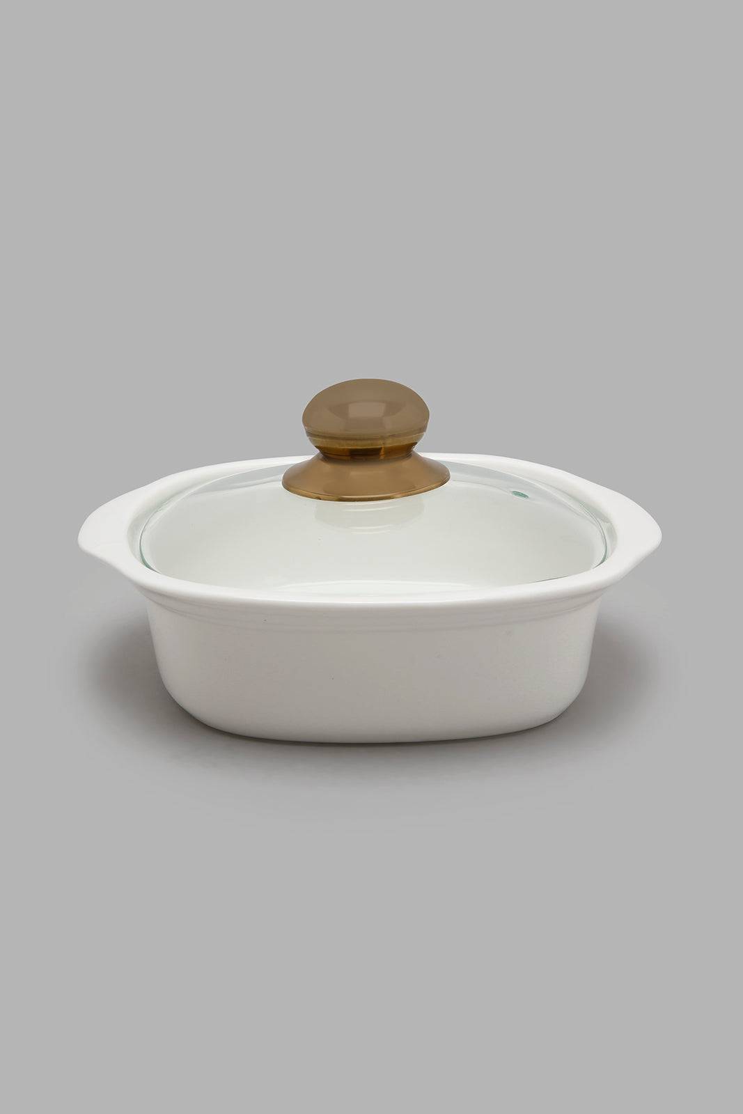 White Serving Dish With Glass Lid (6 Piece)