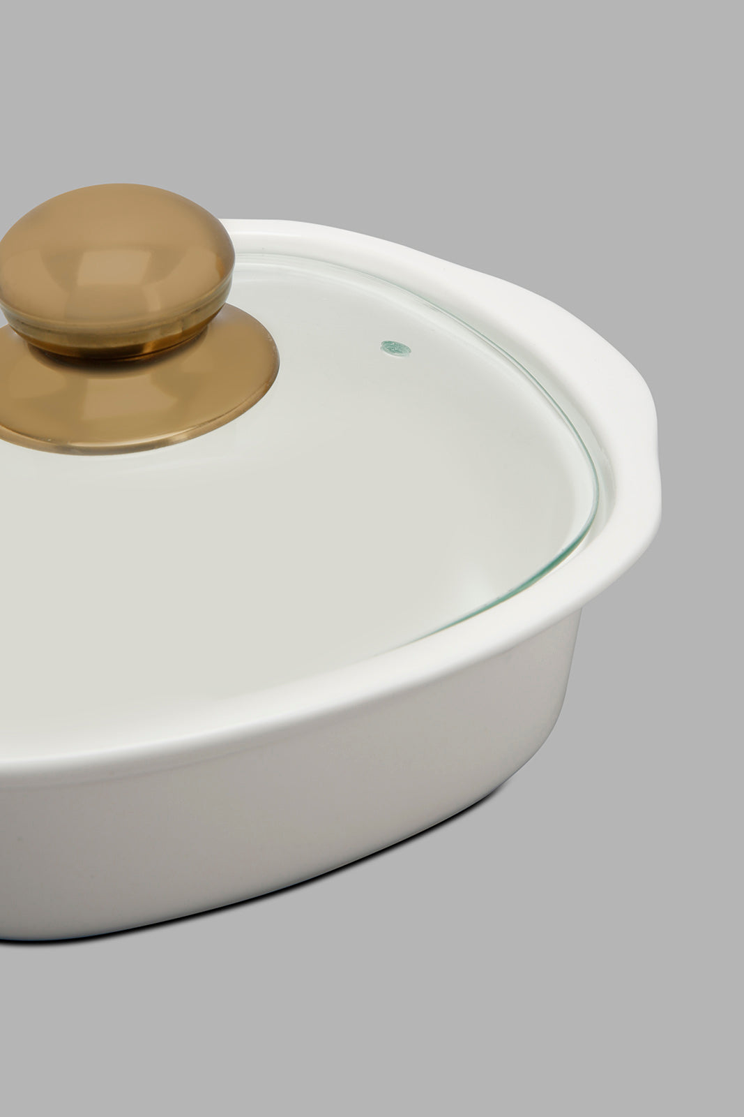 White Serving Dish With Glass Lid (6 Piece)