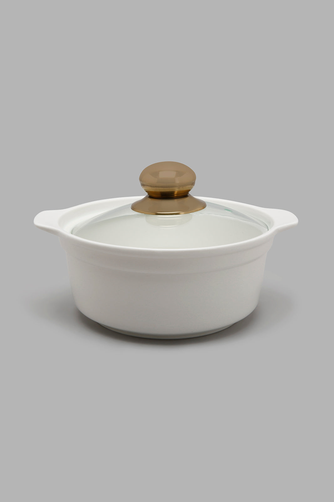 White Serving Dish With Glass Lid (6 Piece)