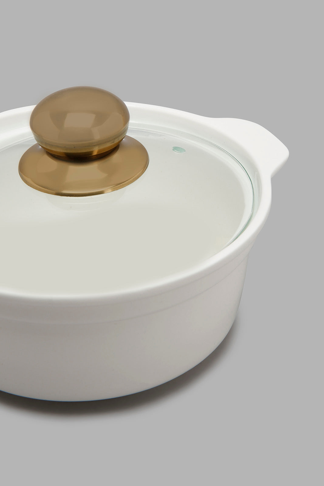 White Serving Dish With Glass Lid (6 Piece)