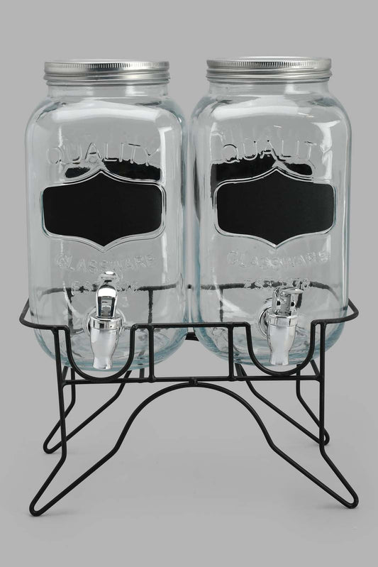 Redtag-Clear-Beverage-Dispenser-With-Stand-(2-Piece)-Beverage-Dispenser-Home-Dining-
