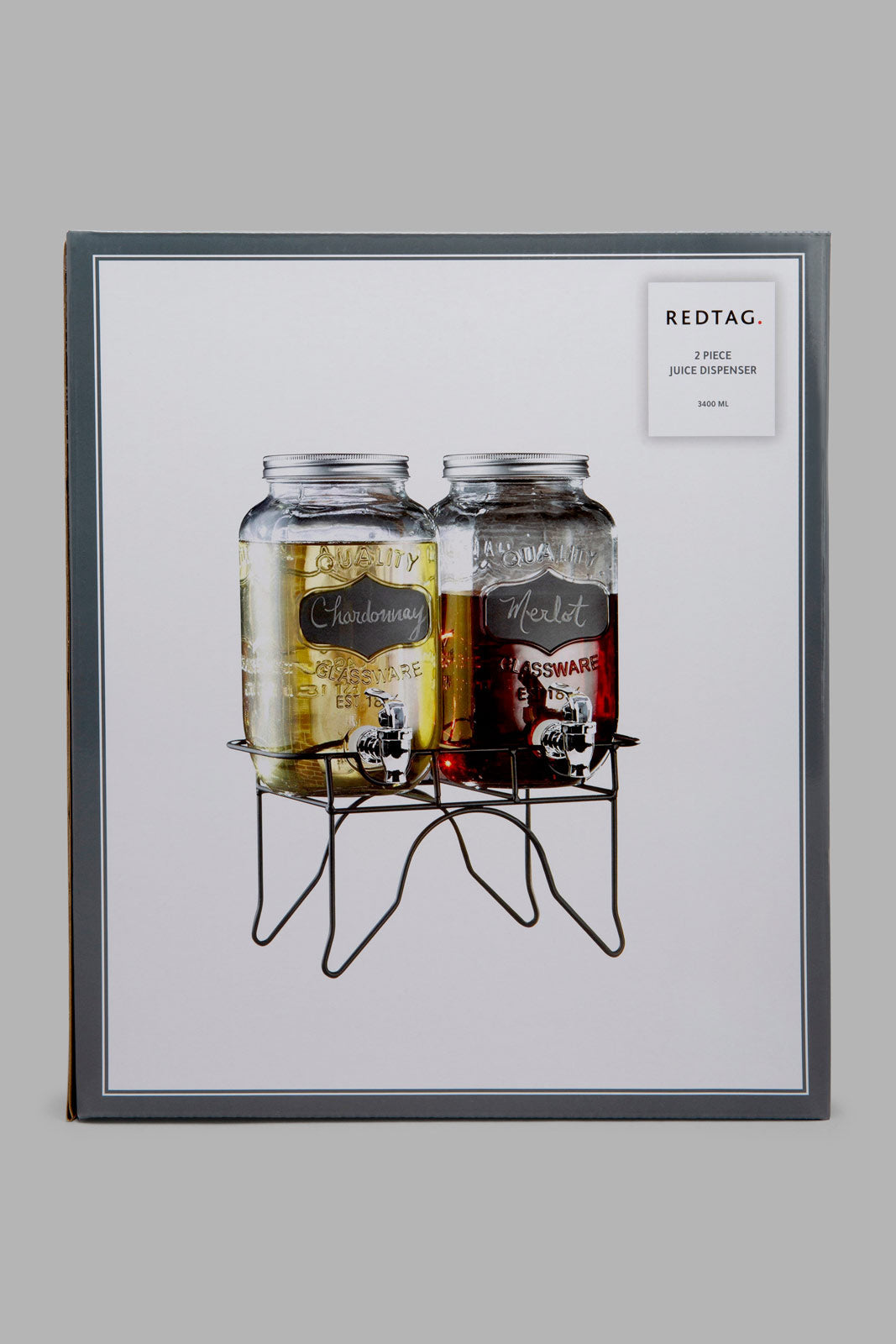 Redtag-Clear-Beverage-Dispenser-With-Stand-(2-Piece)-Beverage-Dispenser-Home-Dining-