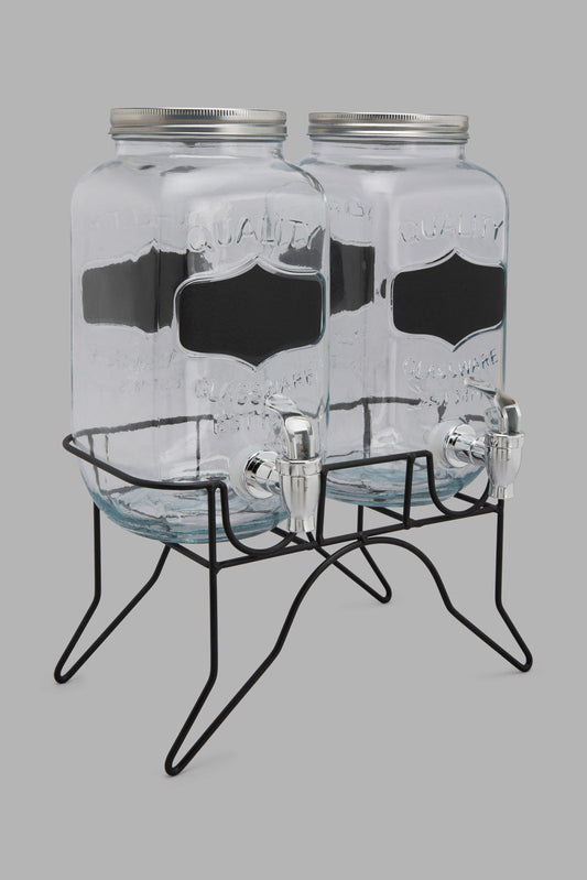 Redtag-Clear-Beverage-Dispenser-With-Stand-(2-Piece)-Beverage-Dispenser-Home-Dining-