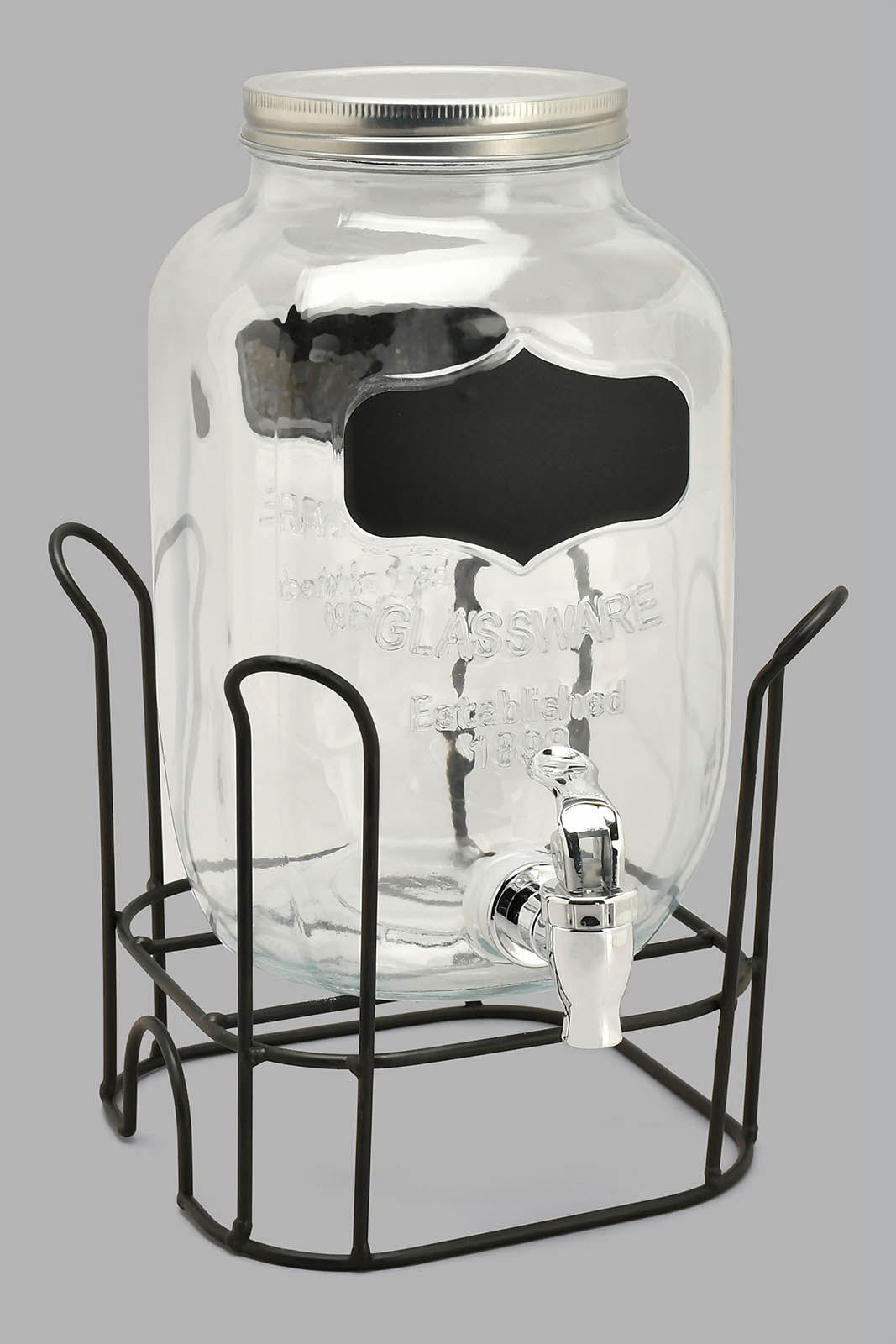 Redtag-Clear-Beverage-Dispenser-With-Mason-Jar-&-Stand-(5-Piece)-Beverage-Dispenser-Home-Dining-