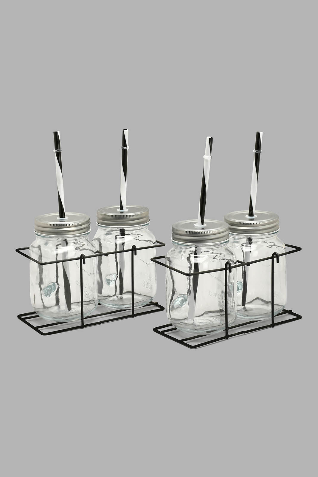 Redtag-Clear-Beverage-Dispenser-With-Mason-Jar-&-Stand-(5-Piece)-Beverage-Dispenser-Home-Dining-