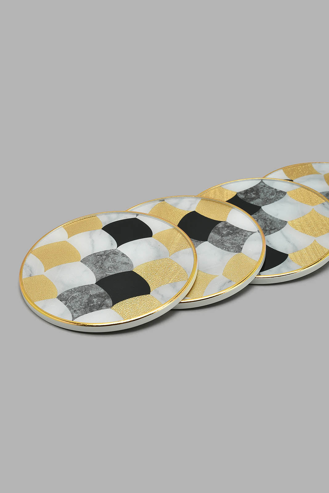 Redtag-Gold-Geomatic-Coaster-(5-Piece)-Trays-Home-Dining-