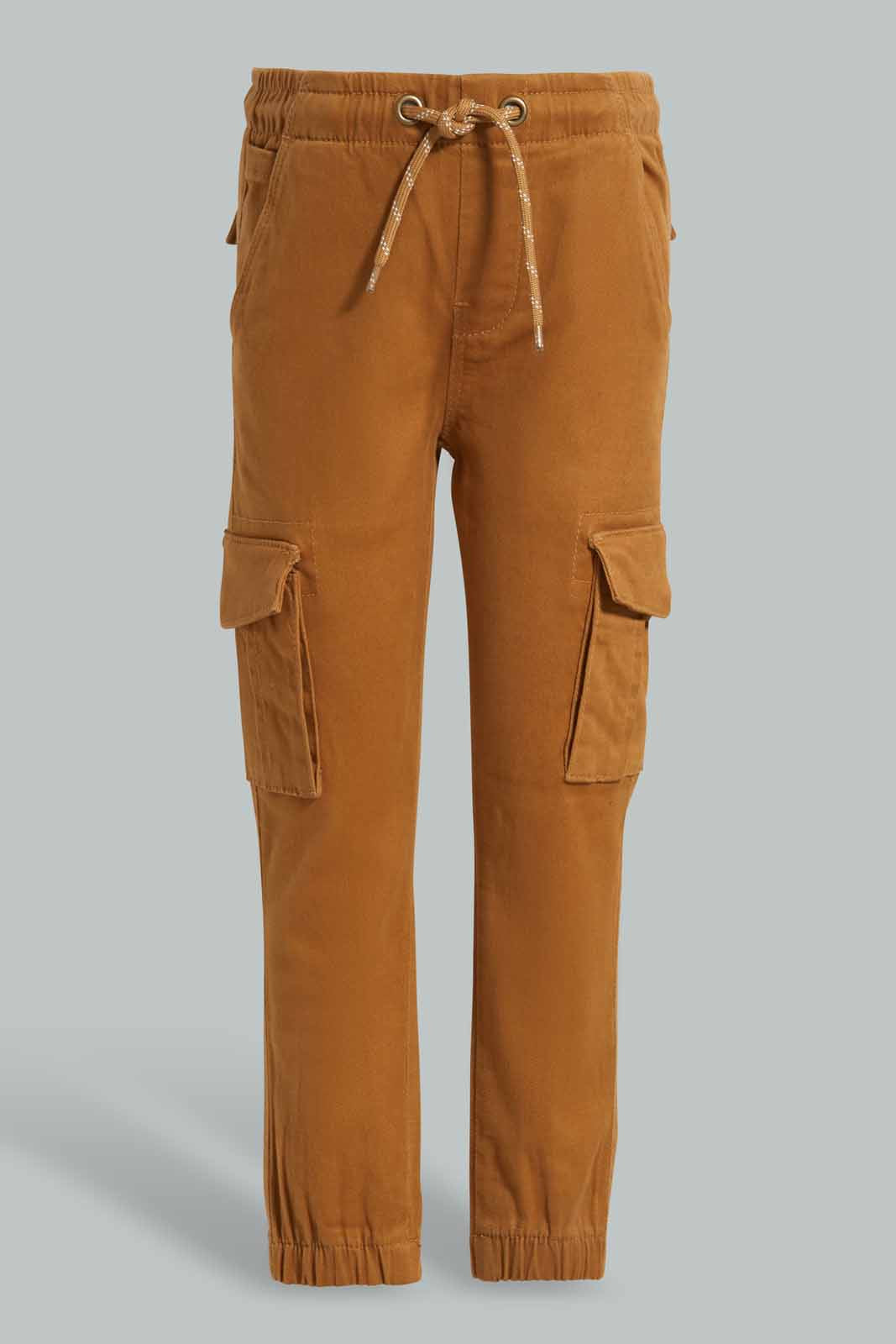Redtag-Tan-Cargo-Jogger-For-Boys-BOY-Trousers,-Category:Trousers,-Colour:Tan,-Filter:Boys-(2-to-8-Yrs),-Non-Sale,-S22B,-Section:Boys-(0-to-14Yrs)-Boys-2 to 8 Years