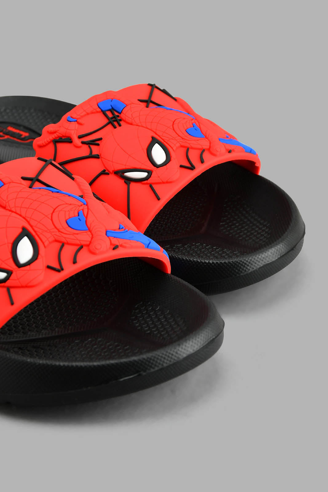 Redtag-Black-Spiderman-Character-Slide-Sliders-Boys-3 to 5 Years