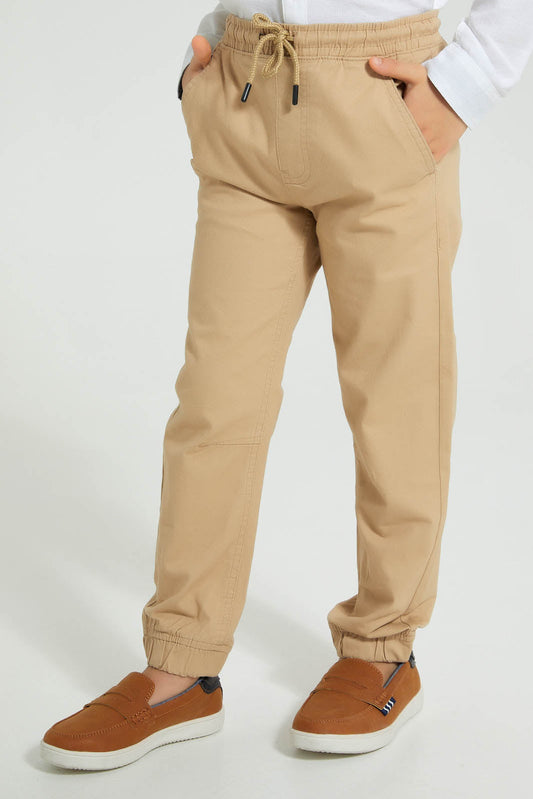 Redtag-Stone-Pull-On-Stretch-Jogger-Boys-Trousers,-Colour:Beige,-Filter:Boys-(2-to-8-Yrs),-New-In,-New-In-BOY,-Non-Sale,-S22B,-Section:Kidswear,-TBL-Boys-2 to 8 Years