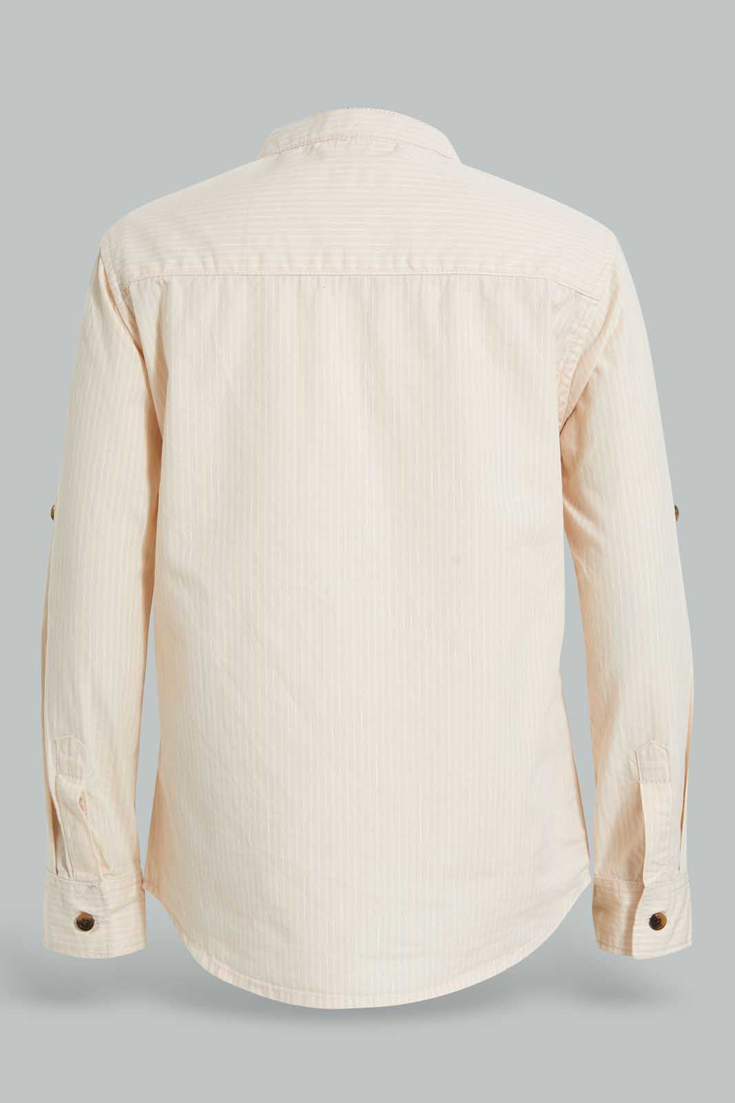 Redtag-Stone-Stripe-Shirt-Casual-Shirts-Boys-2 to 8 Years