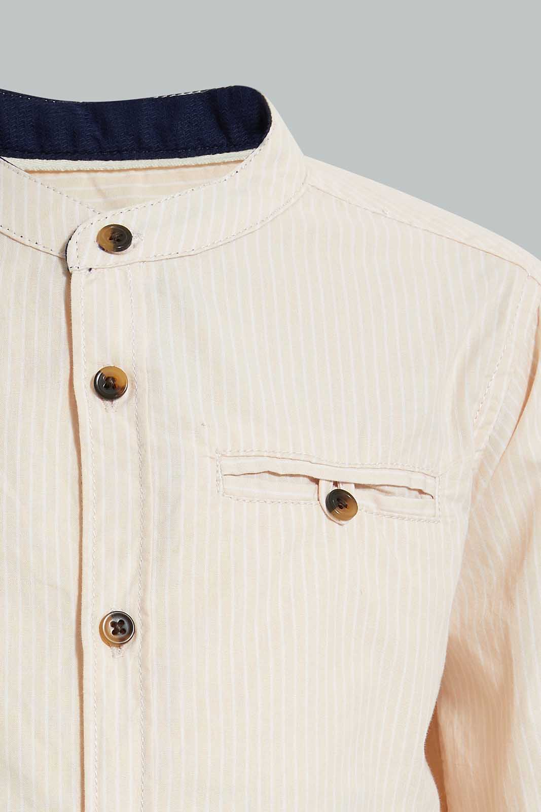Redtag-Stone-Stripe-Shirt-Casual-Shirts-Boys-2 to 8 Years