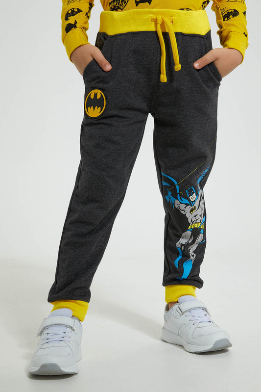 Redtag-Charcoal-Batman-Jog-Pant-Joggers-Boys-2 to 8 Years