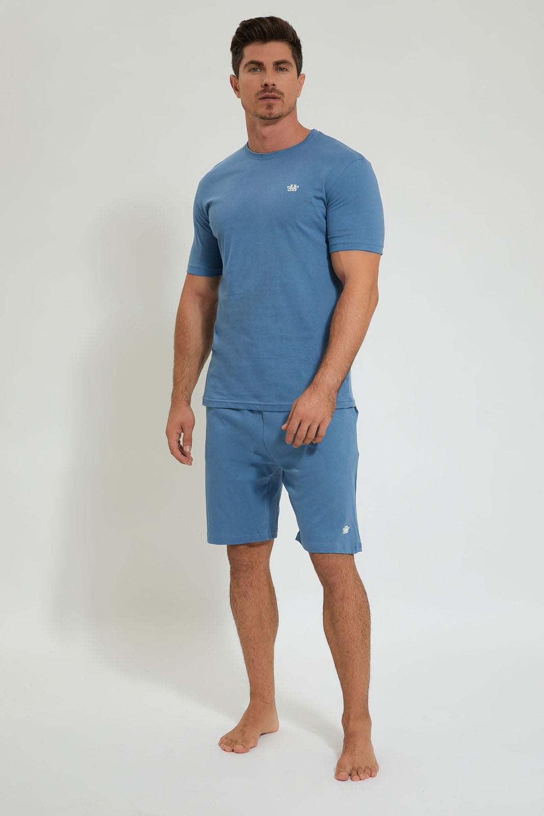 Redtag-Blue-Logo-Print-Pyjama-Set-Pyjama-Sets-Men's-