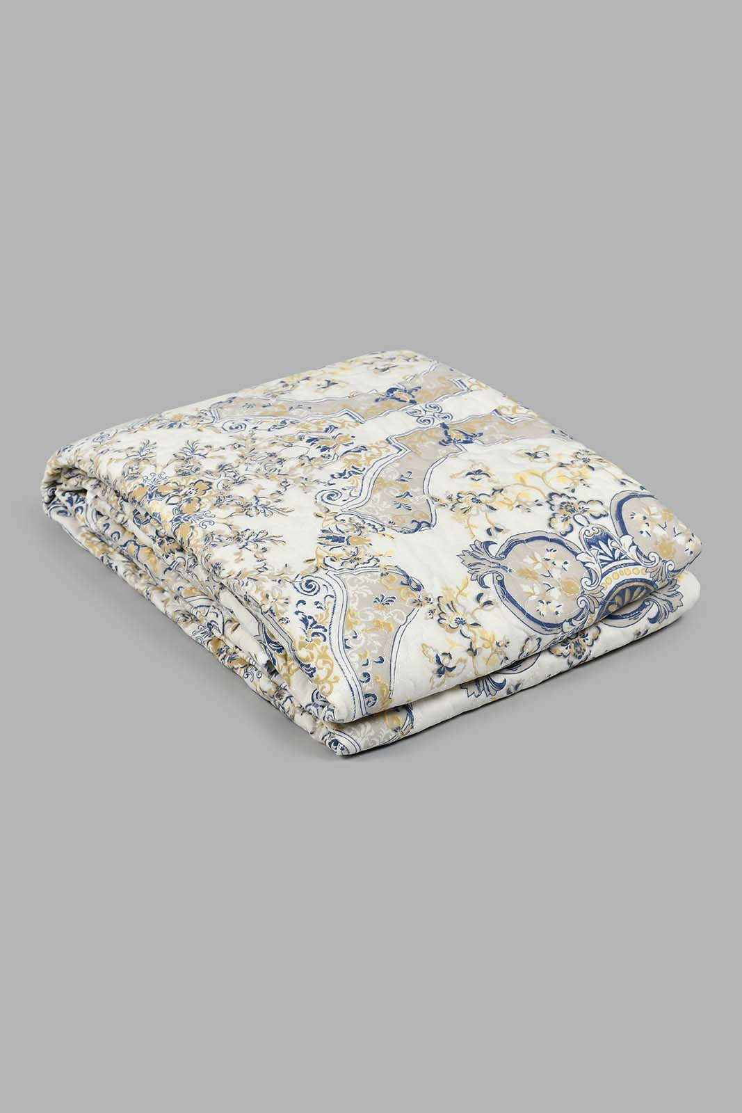 Redtag-Beige-Printed-2-Piece-Quilt-Set-(Single-Size)-Colour:Beige,-Filter:Home-Bedroom,-HMW-BED-Quilts,-New-In,-New-In-HMW-BED,-Non-Sale,-S22B,-Section:Homewares-Home-Bedroom-