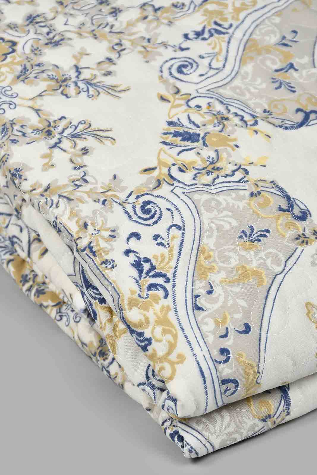 Redtag-Beige-Printed-2-Piece-Quilt-Set-(Single-Size)-Colour:Beige,-Filter:Home-Bedroom,-HMW-BED-Quilts,-New-In,-New-In-HMW-BED,-Non-Sale,-S22B,-Section:Homewares-Home-Bedroom-