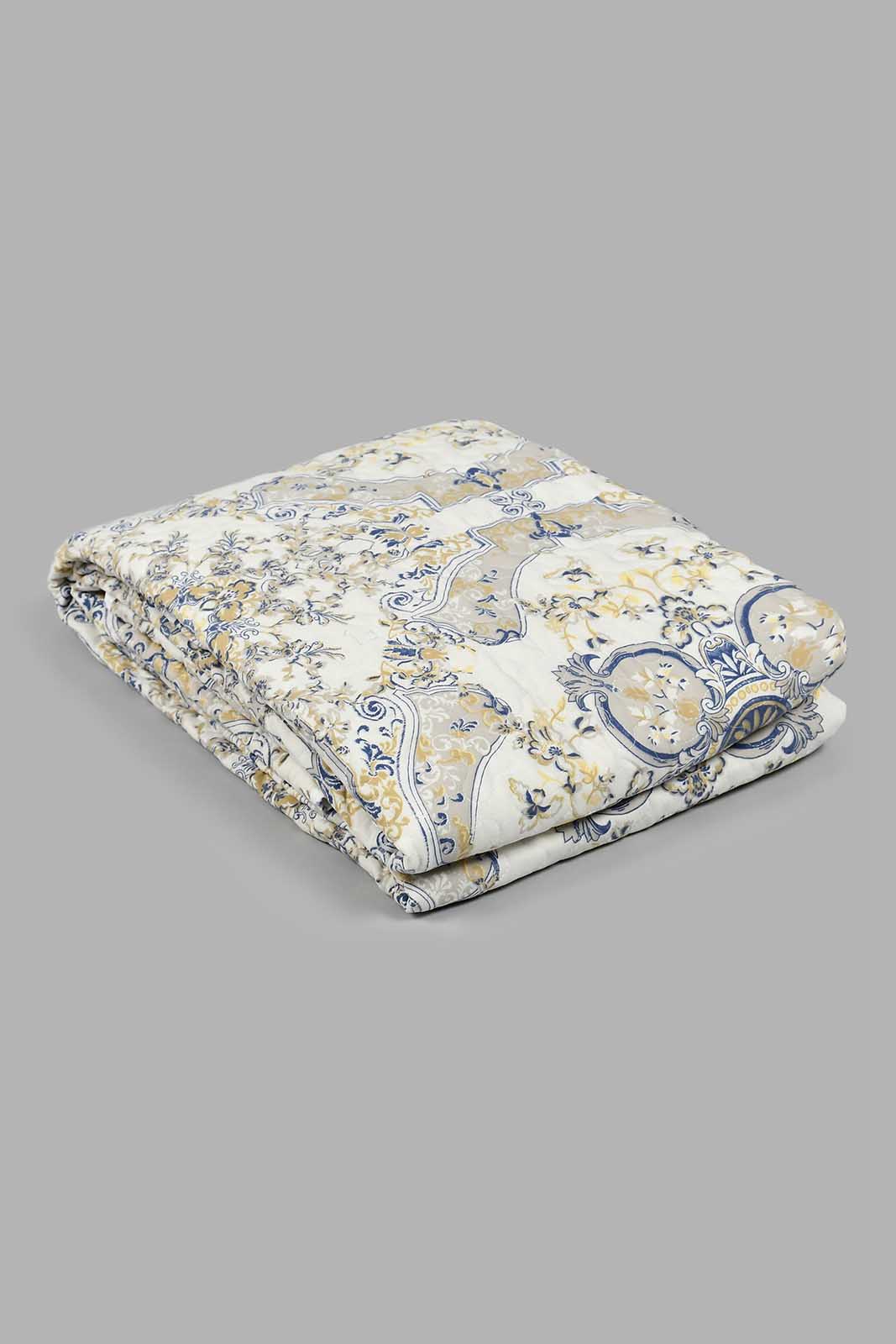 Redtag-Beige-Printed-3-Piece-Quilt-Set-(Double-Size)-Colour:Beige,-Filter:Home-Bedroom,-HMW-BED-Quilts,-New-In,-New-In-HMW-BED,-Non-Sale,-S22B,-Section:Homewares-Home-Bedroom-
