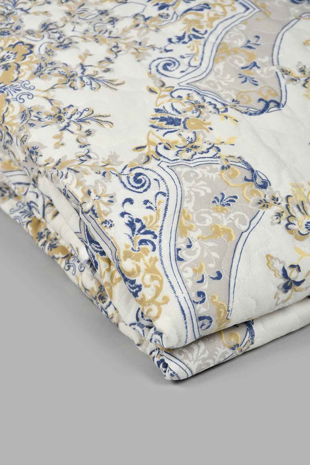Redtag-Beige-Printed-3-Piece-Quilt-Set-(Double-Size)-Colour:Beige,-Filter:Home-Bedroom,-HMW-BED-Quilts,-New-In,-New-In-HMW-BED,-Non-Sale,-S22B,-Section:Homewares-Home-Bedroom-