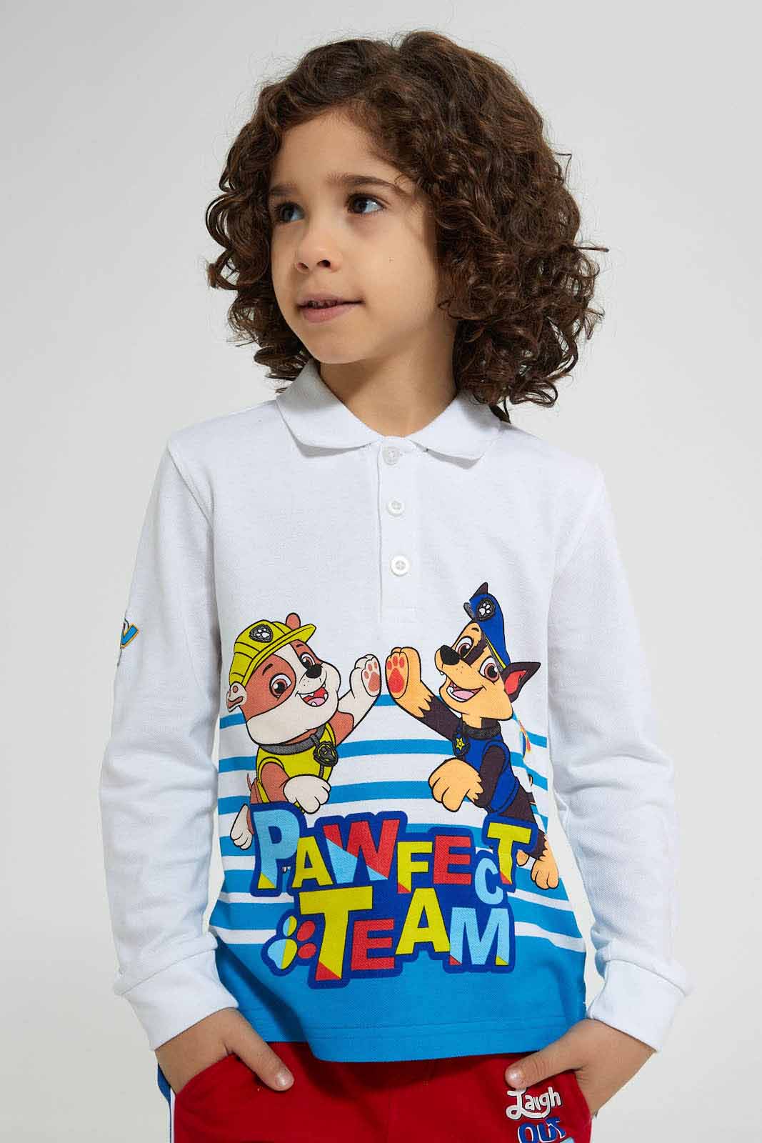 Redtag-White-Paw-Patrol-Polo-Shirt-Polo-Shirts-Boys-2 to 8 Years