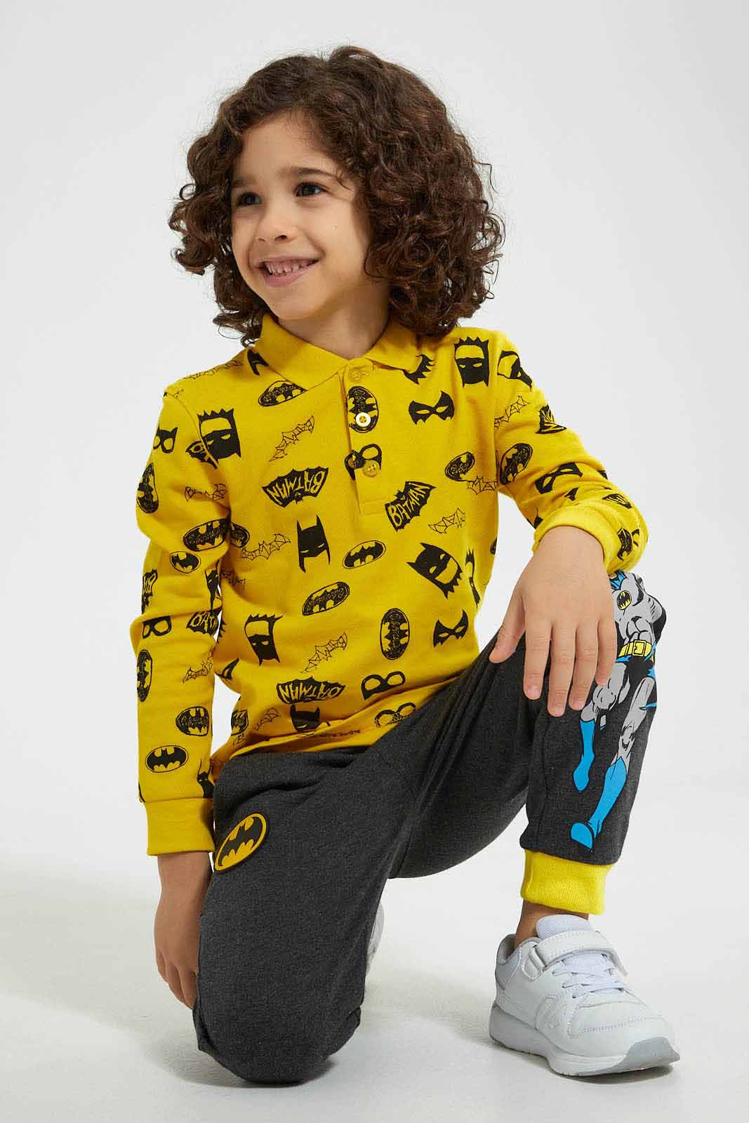 Redtag-Yellow-Batman-Printed-Polo-Shirt-Polo-Shirts-Boys-2 to 8 Years