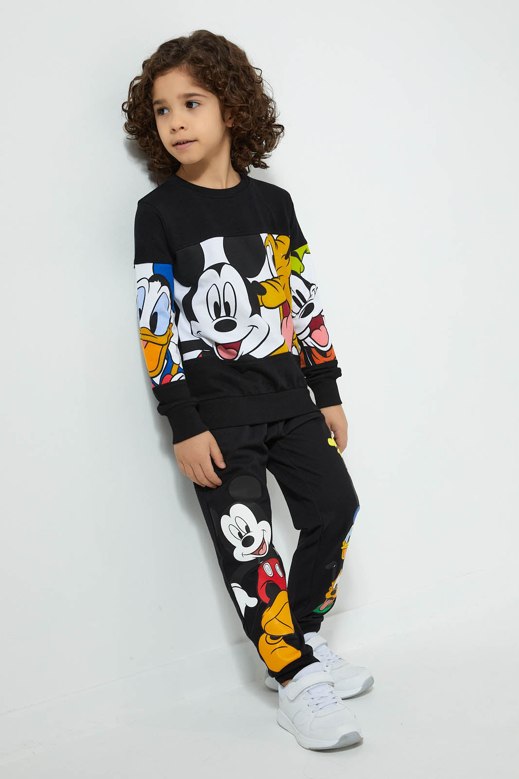 Redtag-Black-Mickey-Mouse-Crew-Neck-Sweatshirt-Sweatshirts-Boys-2 to 8 Years