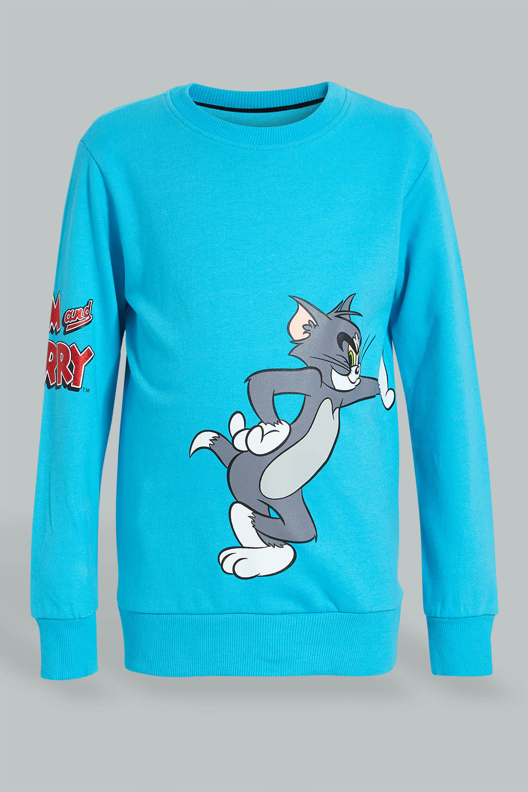 Redtag-Blue-Tom-&-Jerry-Crew-Neck-Sweatshirt-Sweatshirts-Boys-2 to 8 Years