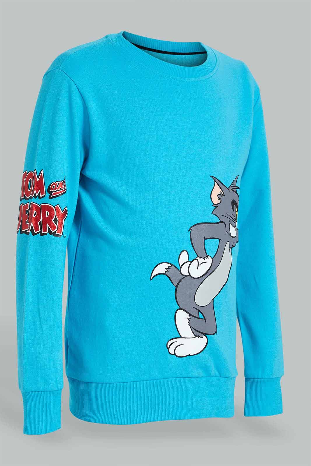 Redtag-Blue-Tom-&-Jerry-Crew-Neck-Sweatshirt-Sweatshirts-Boys-2 to 8 Years