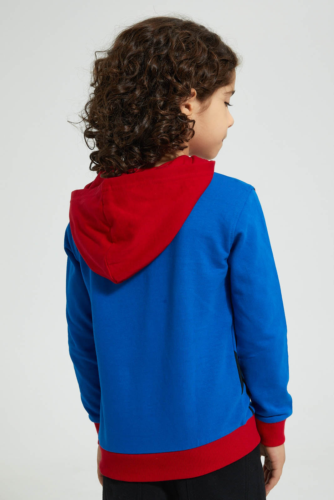 Redtag-Blue-Superman-Hooded-Sweatshirt-Sweatshirts-Boys-2 to 8 Years
