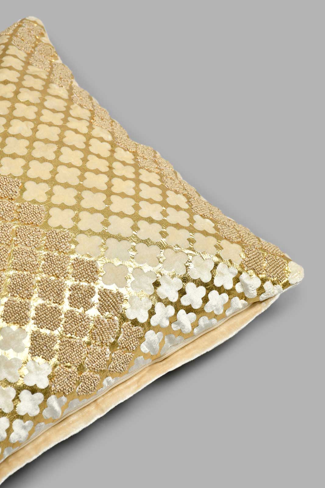 Redtag-Beige-Embellished-Premium-Geometric-Cushion-Cushions-Home-Bedroom-