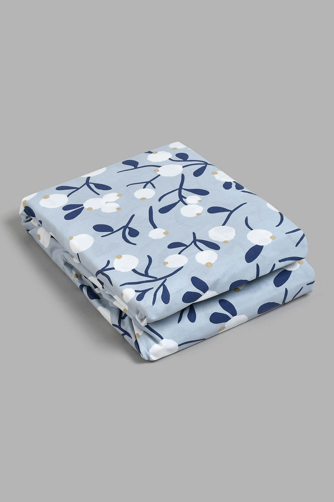 Redtag-Teal-Floral-Printed-Fitted-Sheet-(Single-Size)-Fitted-Sheets-Home-Bedroom-