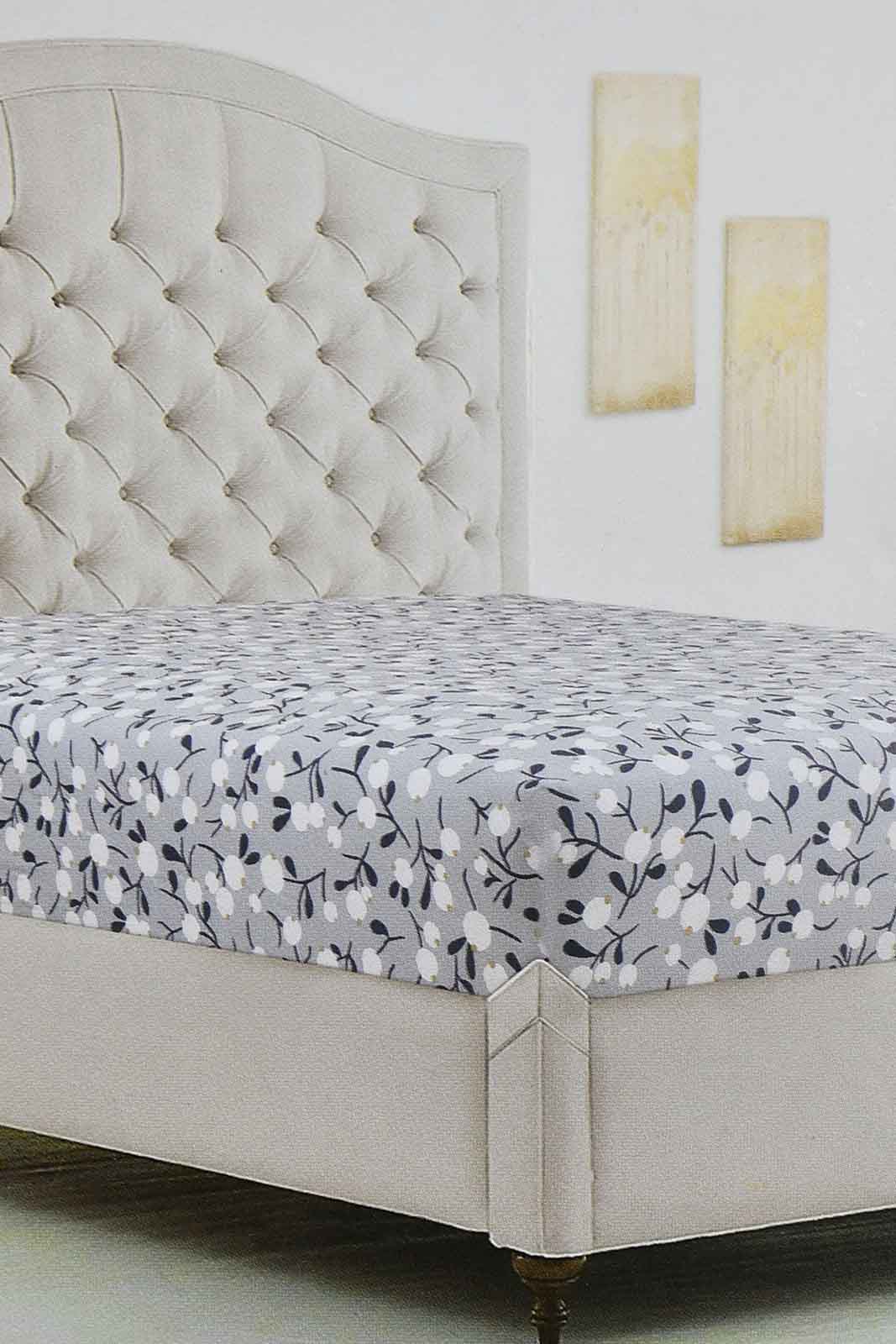 Redtag-Teal-Floral-Printed-Fitted-Sheet-(King-Size)-Fitted-Sheets-Home-Bedroom-