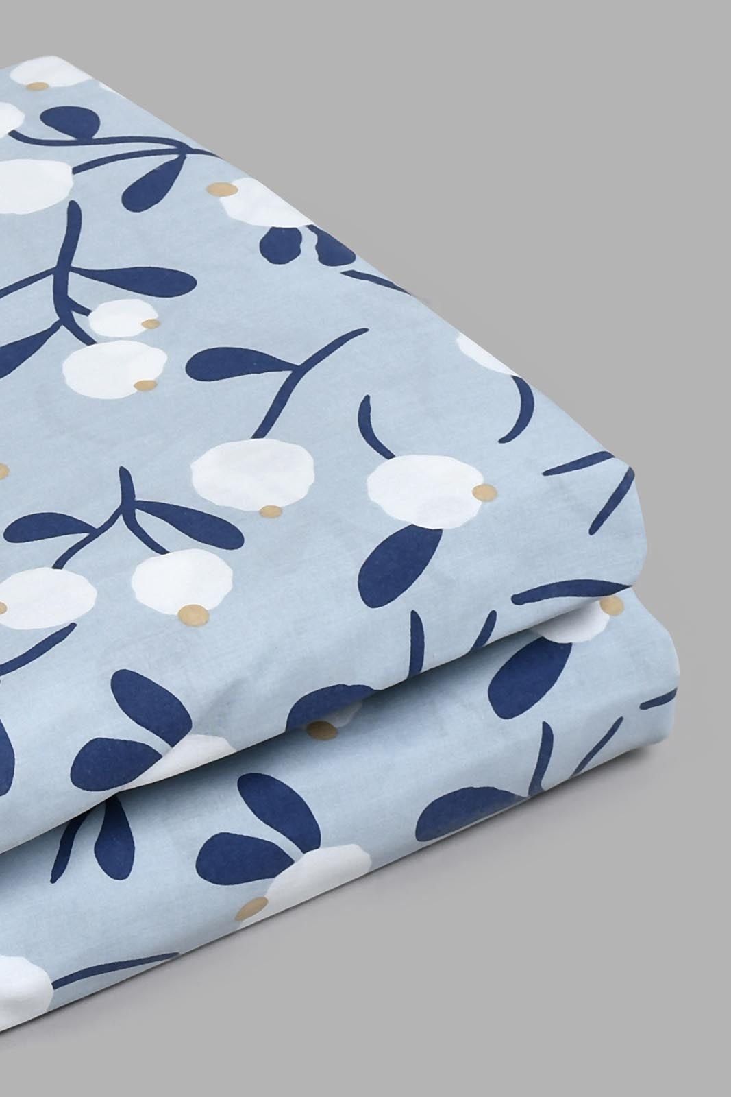 Redtag-Teal-Floral-Printed-Fitted-Sheet-(King-Size)-Fitted-Sheets-Home-Bedroom-