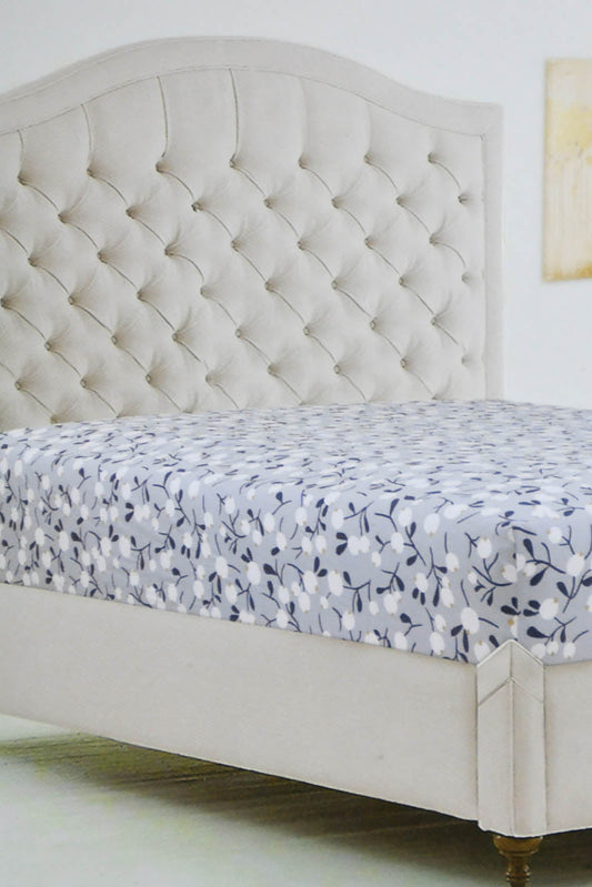 Teal Floral Fitted Sheet (Super King Size)
