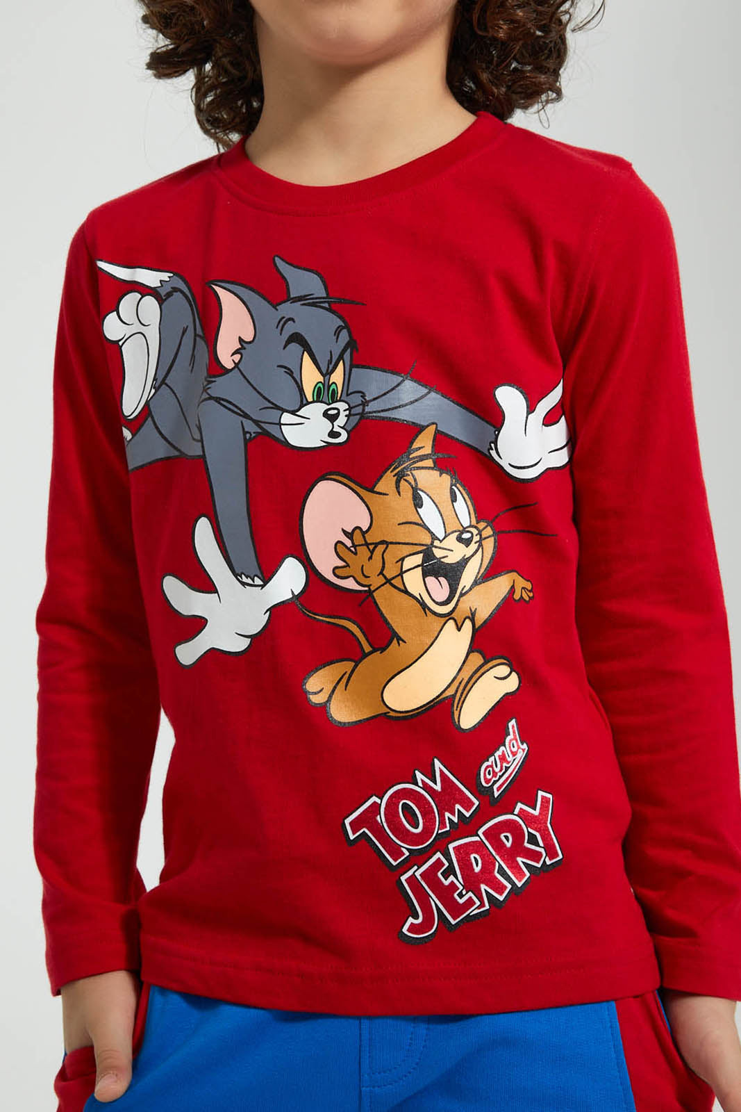 Redtag-Red-Tom-&-Jerry-Character-T-Shirt-Character-Boys-2 to 8 Years