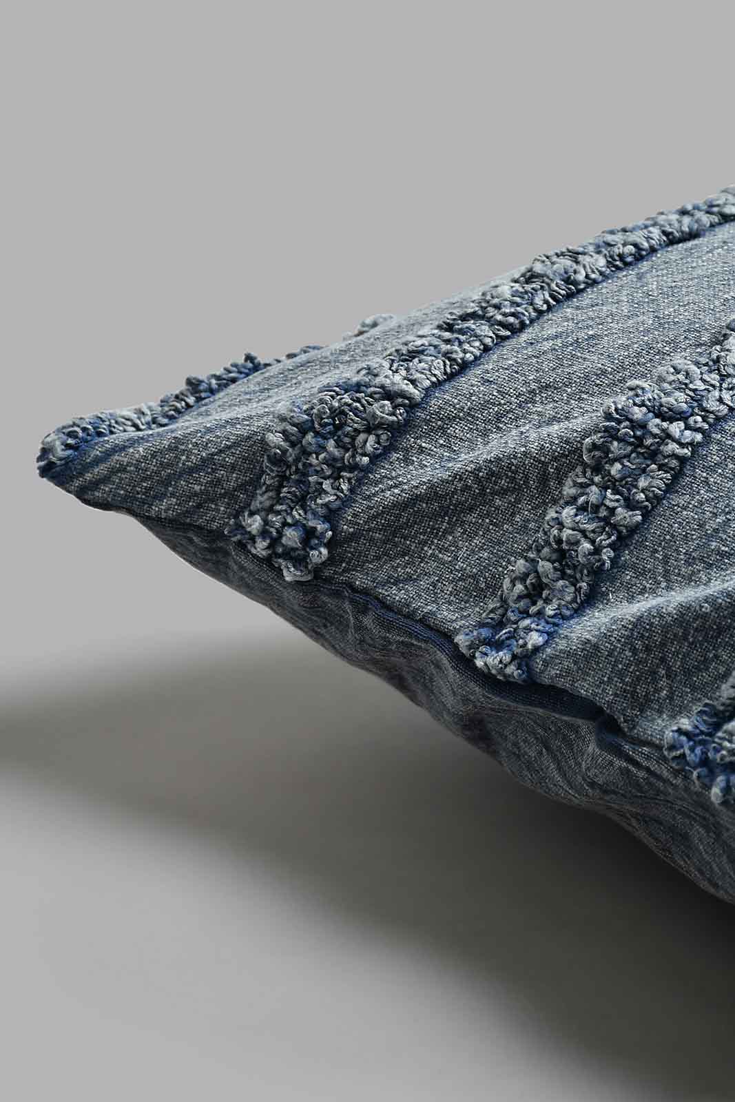 Redtag-Blue-Tuffted-Embroidery-Cushion-BED-PHANTASMAGORIA-2,-Colour:Blue,-Filter:Home-Bedroom,-HMW-BED-Cushions,-New-In,-New-In-HMW-BED,-Non-Sale,-S22A,-Section:Homewares-Home-Bedroom-