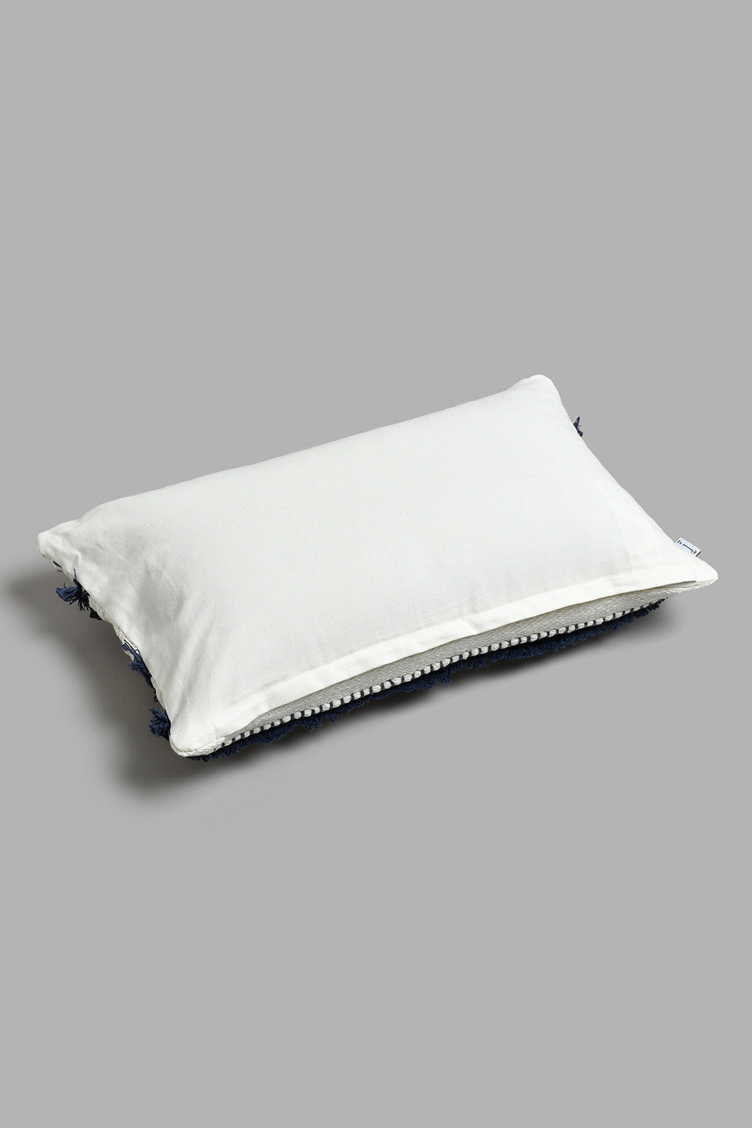 Redtag-Blue/Cream-Hand-Capped-Cushion-BED-PHANTASMAGORIA-2,-Colour:Blue,-Filter:Home-Bedroom,-HMW-BED-Cushions,-New-In,-New-In-HMW-BED,-Non-Sale,-S22A,-Section:Homewares-Home-Bedroom-