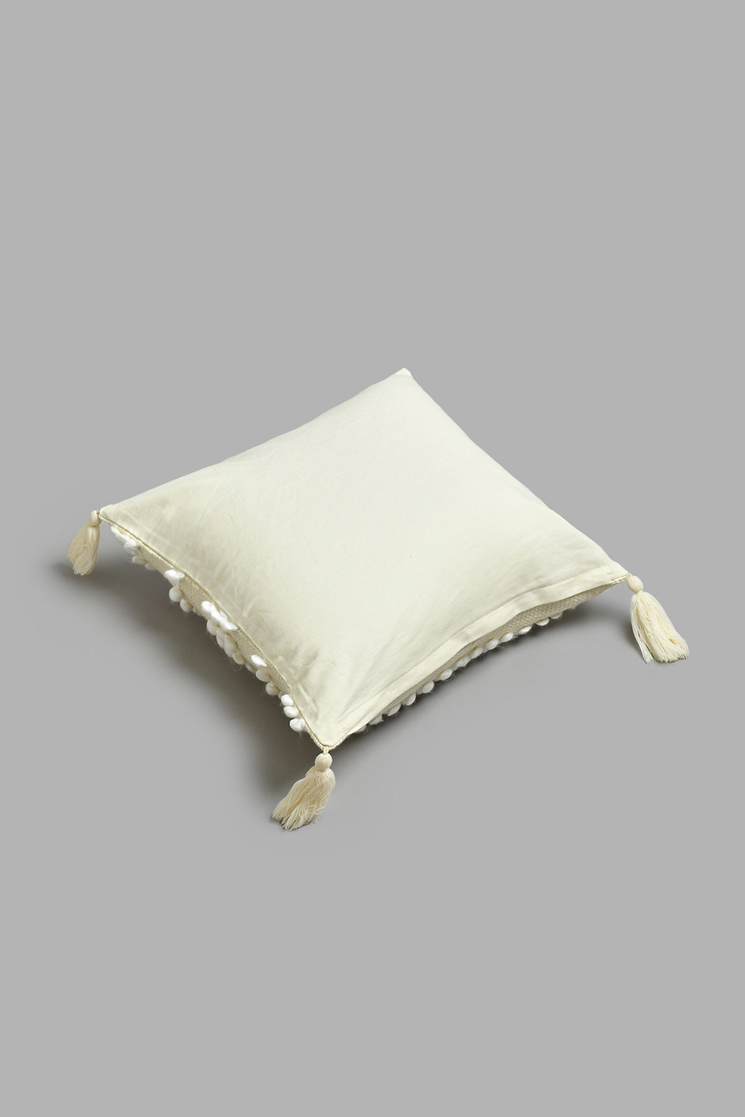 Redtag-Off-White-Wool-Loop-Embroidery-Cushion-BED-PHANTASMAGORIA-3,-Colour:White,-Filter:Home-Bedroom,-HMW-BED-Cushions,-New-In,-New-In-HMW-BED,-Non-Sale,-S22A,-Section:Homewares-Home-Bedroom-