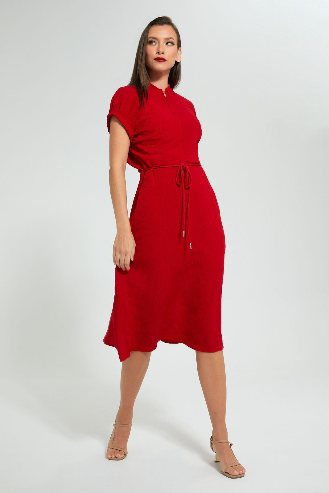 Redtag-Red-Sporty-Dress-Celebrity-Dresses,-Colour:Red,-Filter:Women's-Clothing,-New-In,-New-In-LDC,-Non-Sale,-S22A,-Section:Women-Women's-