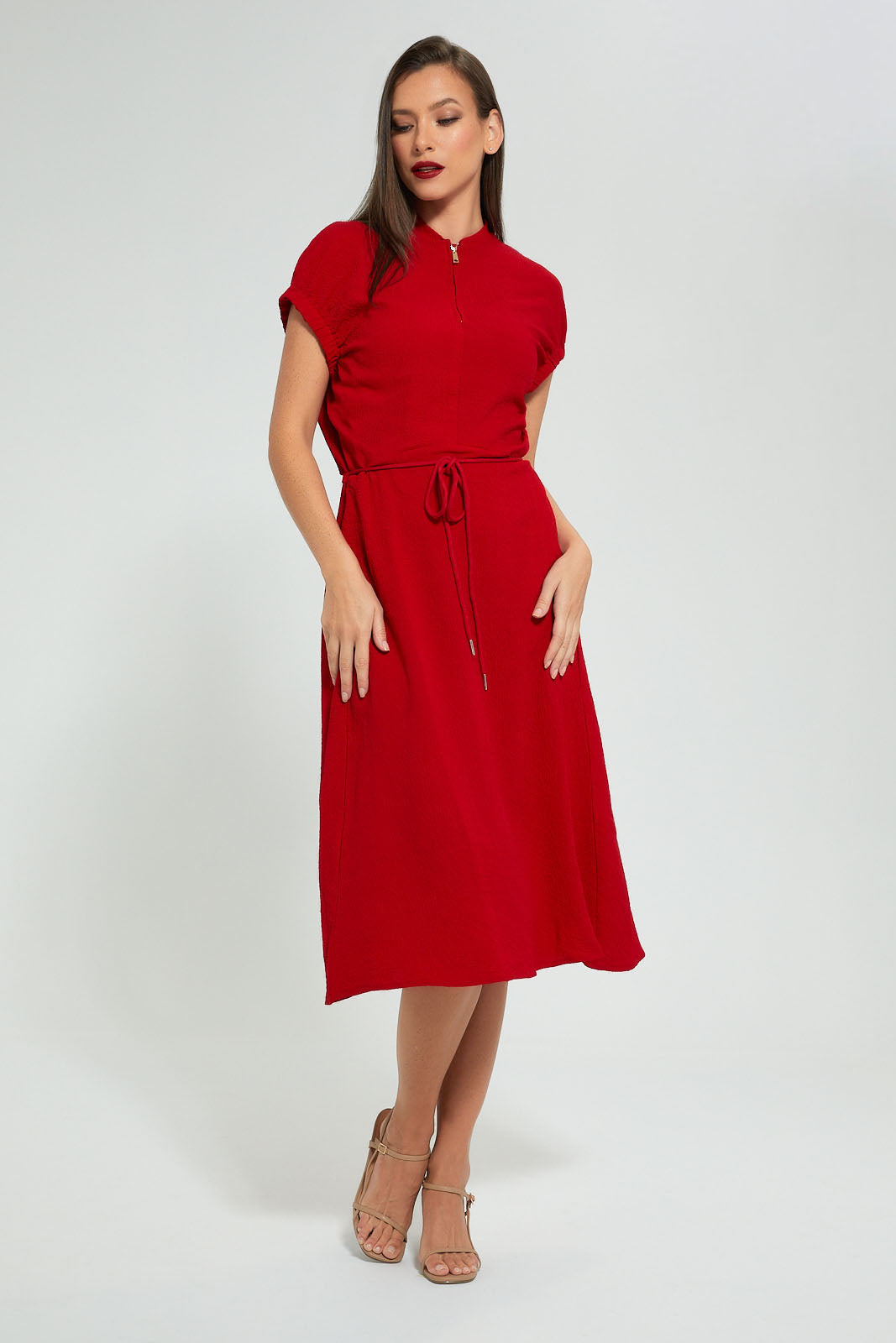 Redtag-Red-Sporty-Dress-Celebrity-Dresses,-Colour:Red,-Filter:Women's-Clothing,-New-In,-New-In-LDC,-Non-Sale,-S22A,-Section:Women-Women's-