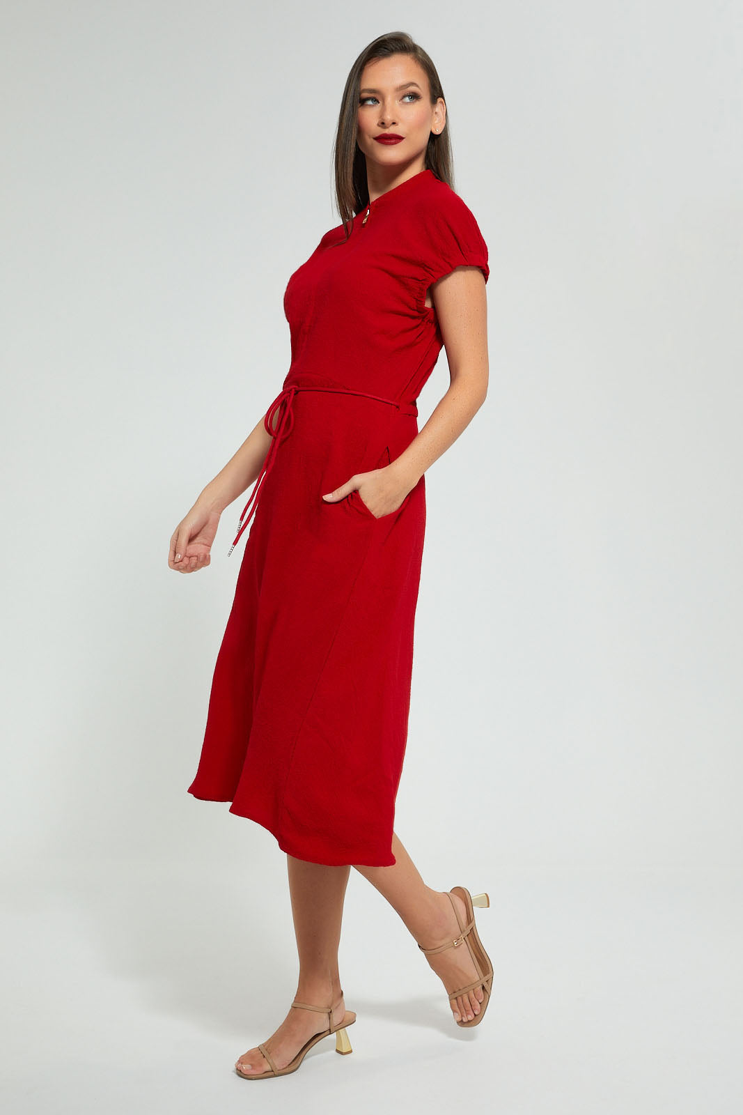 Redtag-Red-Sporty-Dress-Celebrity-Dresses,-Colour:Red,-Filter:Women's-Clothing,-New-In,-New-In-LDC,-Non-Sale,-S22A,-Section:Women-Women's-