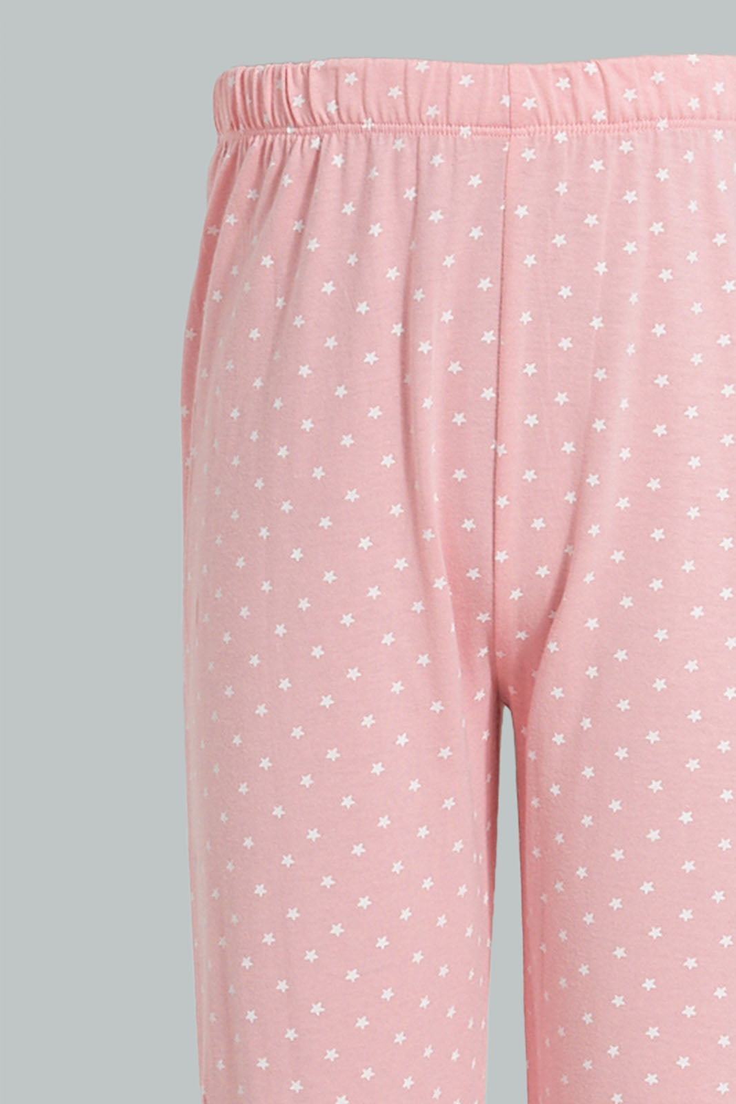 Redtag-Pink/Black-Tea-Chest-Print-Top-And-Pink/White-Overall-Star-Print-Pjset-Pyjama-Sets-Senior-Girls-9 to 14 Years