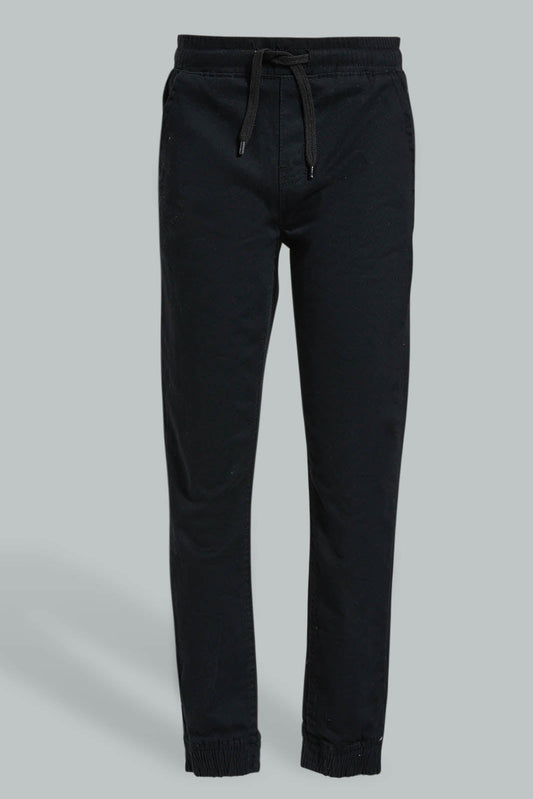 Redtag-Black-Jogger-Trouser-Joggers-Senior-Boys-9 to 14 Years