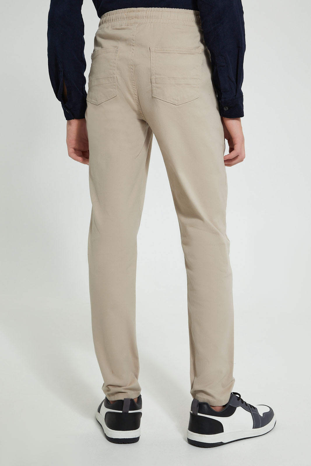 Redtag-Beige-Pull-On-Trouser-Joggers-Senior-Boys-9 to 14 Years