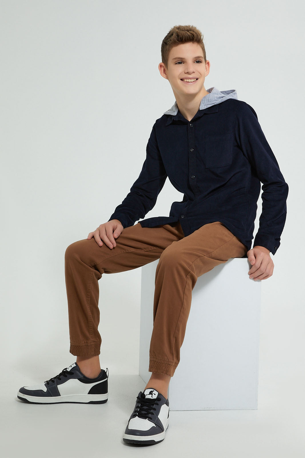 Redtag-Brown-Jogger-Trouser-Joggers-Senior-Boys-9 to 14 Years