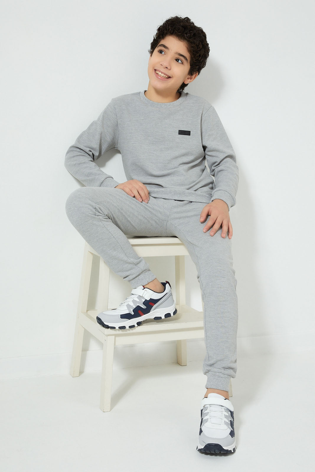 Redtag-Grey-Pique-SweaT-Shirt-Sweatshirts-Senior-Boys-9 to 14 Years