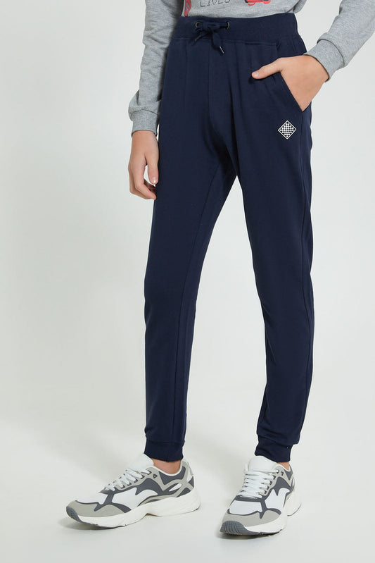 Redtag-Navy-Table-Active-Pant-Joggers-Senior-Boys-9 to 14 Years