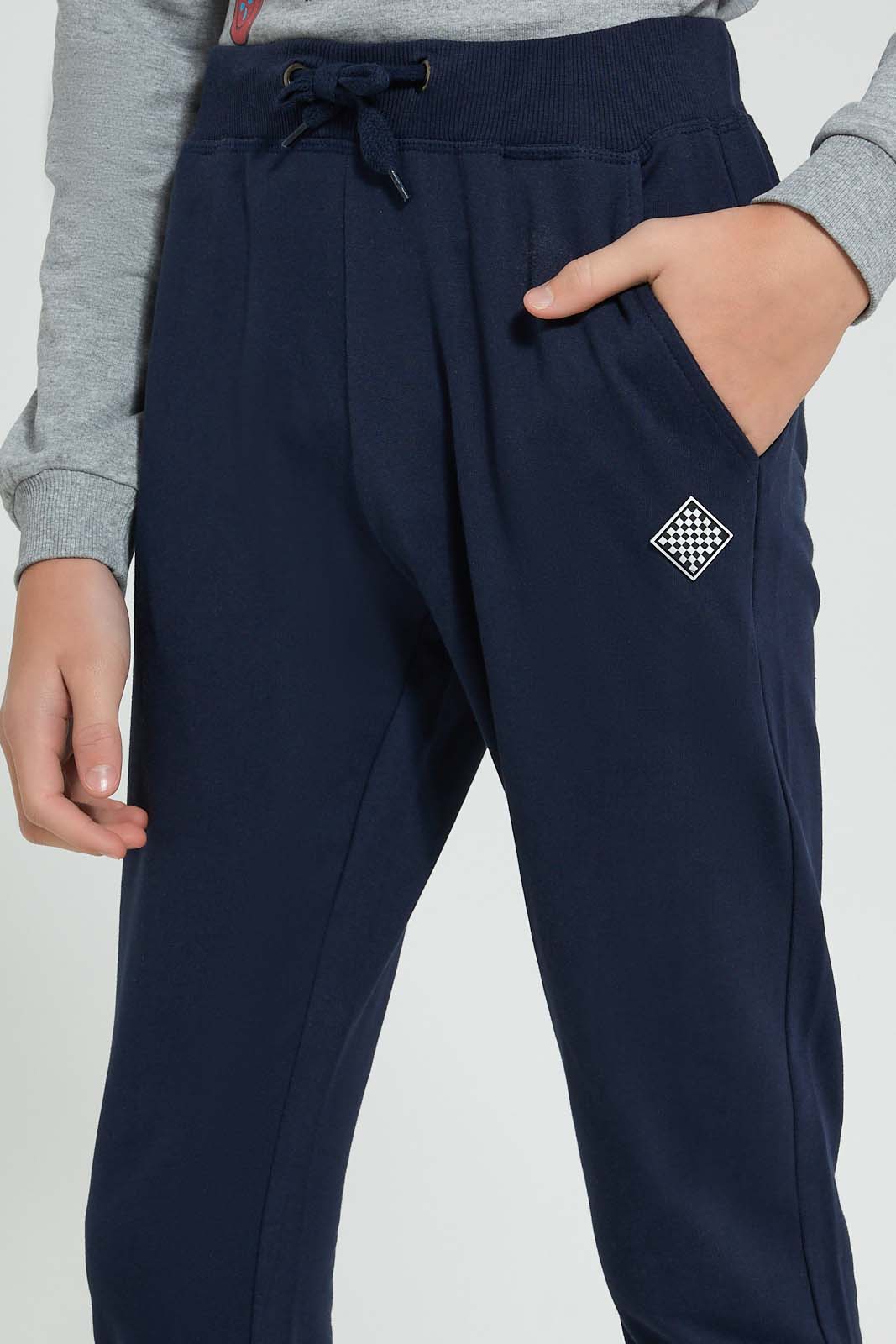 Redtag-Navy-Table-Active-Pant-Joggers-Senior-Boys-9 to 14 Years